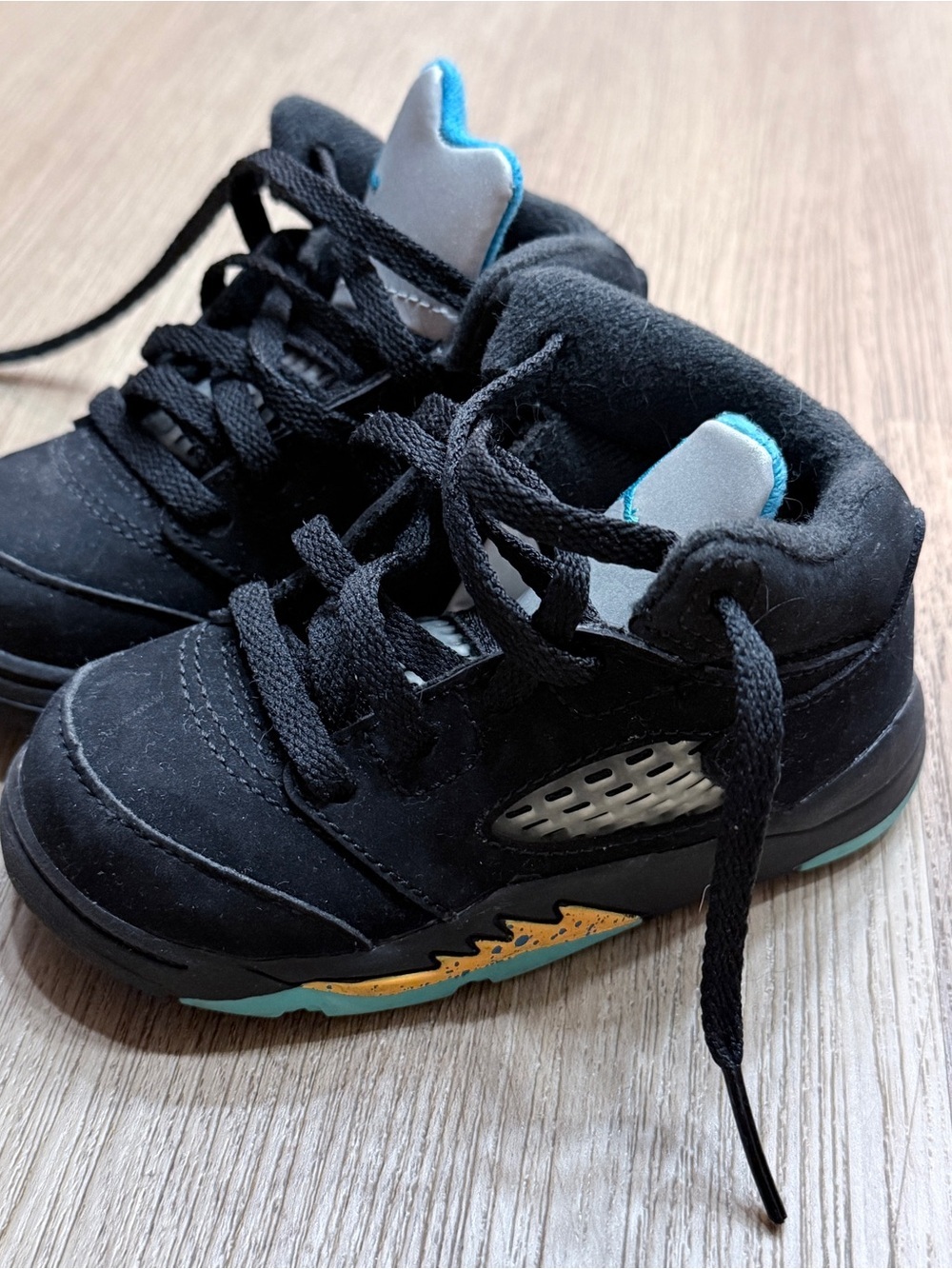 Nike Air Jordan Retro 5 TD Aqua Size 6C 440890‑047 Baby Toddler